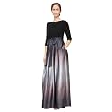 S.L. Fashions Women's 3/4 Sleeve Long Satin Mother of the Bride Dress with Pockets, Formal Party Gown