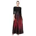 S.L. Fashions Women's 3/4 Sleeve Long Satin Mother of the Bride Dress with Pockets, Formal Party Gown