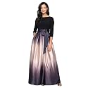 S.L. Fashions Women's 3/4 Sleeve Long Satin Mother of the Bride Dress with Pockets, Formal Party Gown