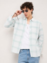 S-LINE Men Regular Fit Checkered Spread Collar
