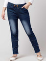 S.N.A ENTERPRISES Women Jogger Fit Mid Rise Dark Blue Jeans