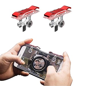 asplatinum red metal pubg game triggerjoystick compatible with all smartphones sensitive shootaim buttons l1 r1 trigger mobile game controller xit_189-1 pair