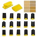 S SATC 16-PCS Hand Sanding Block Set With 40 Sheets Hook And Loop Sandpaper Kit, Interchangeable Assorted Convex &amp; Concave Shapes for Automotive Body, Crafts, Sand Wood Woodworking Furniture