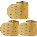 S SATC 300 Pack 80 Grit PSA Sanding Discs 6 Inch Round Sticky Back Aluminum Oxide Sandpaper Automotive Sanding Discs for DA Sanders Self Stick Sand Paper