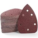 S SATC 60 PCS Mouse Sander Sandpaper 6 Holes Detail Sander Sandpaper Palm Sander Paper Hook and Loop Mouse Sanding Pads Assorted 60/80/100/120/180/240 Grit