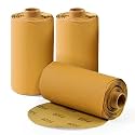 S SATC 300 PCS 6 Inch PSA Sanding Discs 320 Grit Gold Aluminum Oxide Self-Adhesive Sandpaper for Random Orbital Sanders Sticky-Back Sanding Paper for Automotive Metal Wood