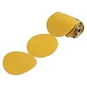 S SATC Premium Gold Sandpaper 6 Inch 100 PCS Sanding Discs 240 Grit Self Adhesive Stickyback Sandpaper Roll Aluminum Oxide PSA Sandpaper Discs for Wood, Metal, and Car Paint