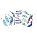 S.A.V.I 5pcs. Temporary Tattoo Stickers Combo Of Colorful Feathers, Multicolor Feathers, Mix Designs For Girls Women Size 10.5x6cm