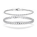 S925 Sterling Silver 6mm Cuban Link Chain Bracelets for Men,2.5mm Rope Chain Mens Bracelet Set for Men's&woman,Trendy hip-hop stacking Chain Gift Boyfriend/Girlfriend,Non Tarnish Hypoallergenic