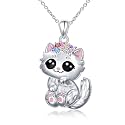 S925 Sterling Silver Cute Animal Pendant Necklace for Women Jewelry