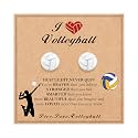 S925 Sports Earrings Stud for Teen Girls Women Baseball/Soccer/Volleyball/Basketball/Softball/Football Hypoallergenic Stud Earrings Game Day Jewelry Gift