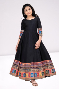 s9u girls maxifull length casual dress black 34 sleeve