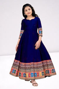 s9u girls maxifull length casual dress dark blue 34 sleeve