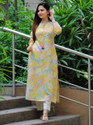 Sa Rasa Women Floral Print Straight Kurta