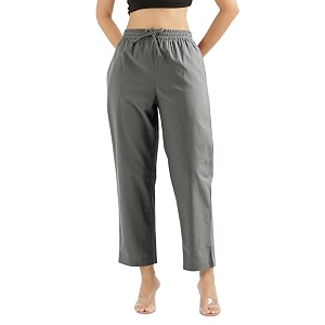 SAADAA Cotton Straight Pants for Women