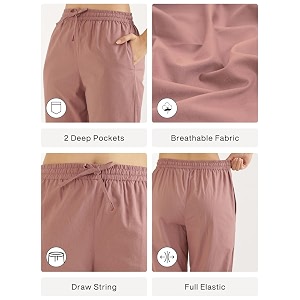 SAADAA Cotton Straight Pants for Women
