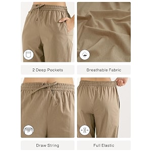 SAADAA Cotton Straight Pants for Women