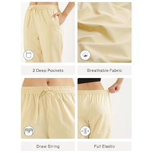 SAADAA Cotton Straight Pants for Women