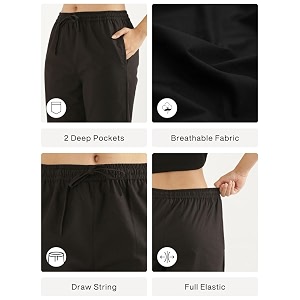 SAADAA Cotton Straight Pants for Women