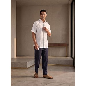 SAADAA Mens 100 Cotton Pants Mid-Rise