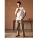 SAADAA Mens 100 Cotton Pants Mid-Rise
