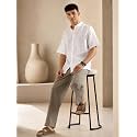 SAADAA Mens 100 Cotton Pants Mid-Rise