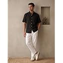 SAADAA Mens 100 Cotton Pants Mid-Rise