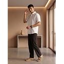 SAADAA Mens 100 Cotton Pants Mid-Rise