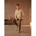 SAADAA Mens 100 Cotton Pants Mid-Rise