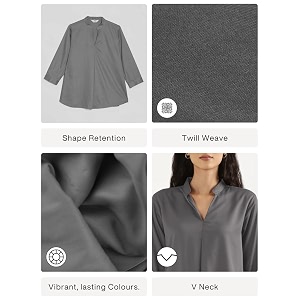 SAADAA Top for Women Viscose Pleated Tops