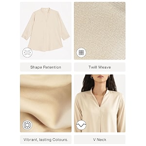 SAADAA Top for Women Viscose Pleated Tops