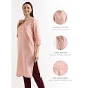 SAADAA Womens Airy Linen Long Kurta with