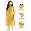 SAADAA Womens Airy Linen Long Kurta with