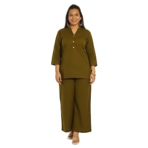 SAADAA Womens Cotton Co-Ord Set Soft