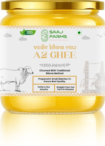 saajfarms vedic bilona cow a2 gheegrass fed cowstraditionalhealthy and pure ghee ghee glass bottle 100 ml
