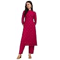 Saanjh Women39s Faux Georgette Embellished Printed Straight