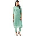 Saanjh Women39s Faux Georgette Embellished Printed Straight
