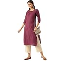 Saanjh Women39s Fit Straight Cotton Blend Long