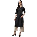 Saanjh Women39s Fit Straight Cotton Blend Long