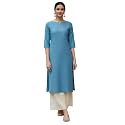 Saanjh Women39s Fit Straight Cotton Blend Long