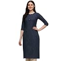 Saanjh Women39s Fit Straight Cotton Blend Long