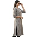 Saanjh Women39s Fit Straight Cotton Blend Long