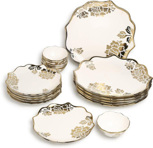 SAAVITR CERAMICS Pack of 18 Ceramic Dinner