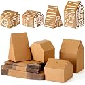 Sabary 100 Pack Gingerbread House Cardboard Boxes Christmas DIY Kits,Brown