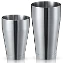 Sabary 2 Pcs Shakers Bartending Boston Cocktail Shaker, Sanding Silver