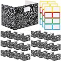 Sabary 24 Pack Desk Dividers for Students,Marble,Black