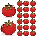 Sabary 24 Pack Tomato Shaped Gift Boxes with Red-white Twine Paper