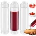 Sabary 3 Pcs 16 oz Inverted Condiment Squeeze Bottles for Sauces