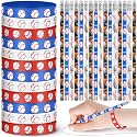 Sabary 48 Pcs Sports Pencils Silicone Bracelets Set Soccer Football Basketball Baseball Wooden Pencil Rubber Wristbands for Birthday Gifts Sports Party Favors (Baseball)