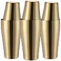 Sabary 6 Pcs Shakers Bartending Boston Cocktail Shaker, Sanding Gold